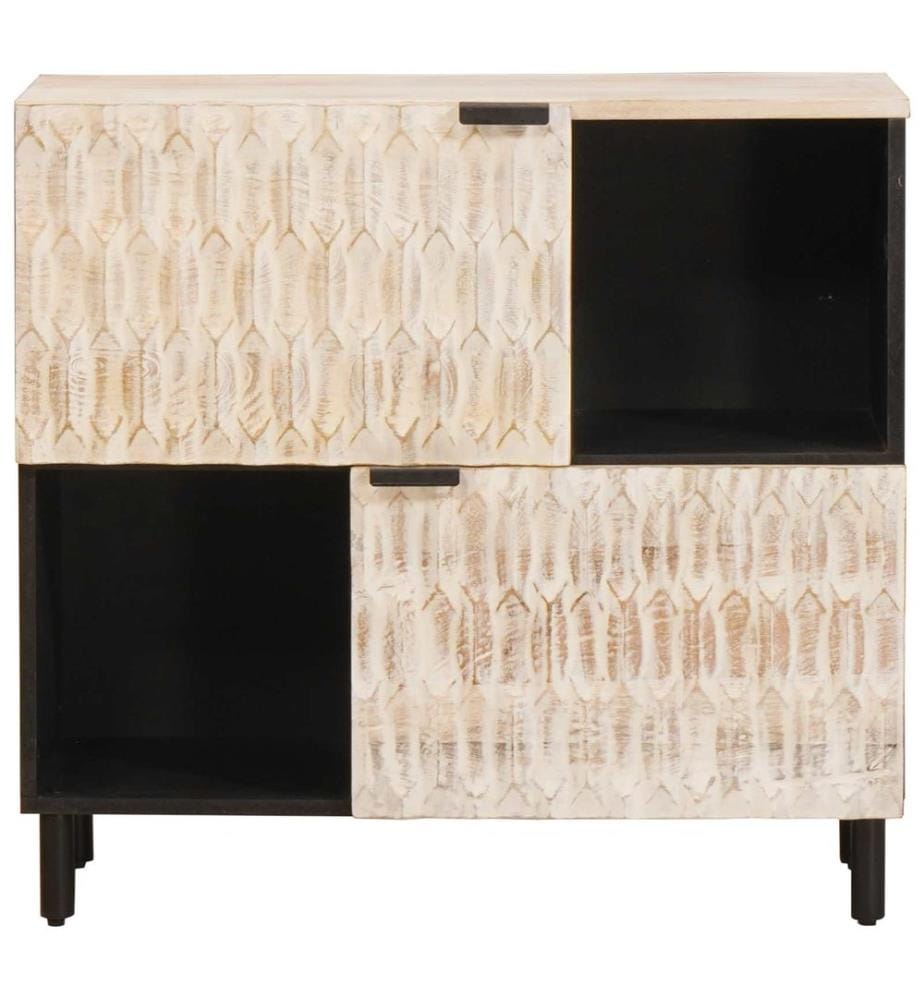Buffet avec stockage Finition Lavage Blanc 80 x 33 x 75 cm