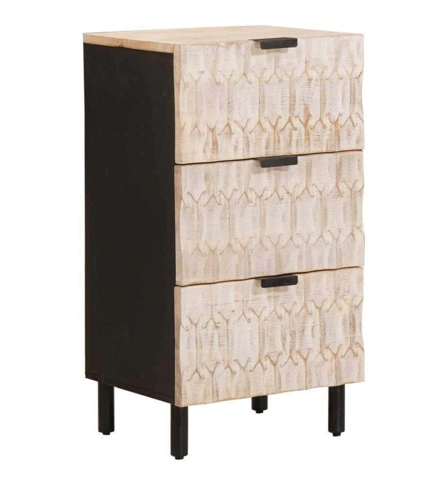 Buffet avec tiroir Finition Lavage Blanc 40 x 33 x 75 cm