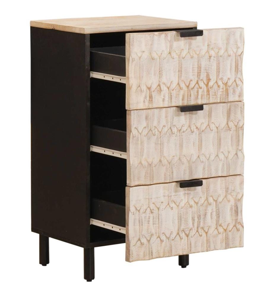 Buffet avec tiroir Finition Lavage Blanc 40 x 33 x 75 cm