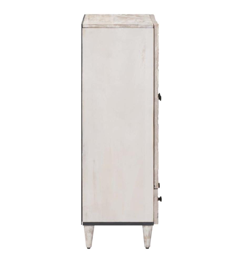 Hochschrank mit Regal Weiss 60 x 33,5 x 100 cm Massivholz Mango
