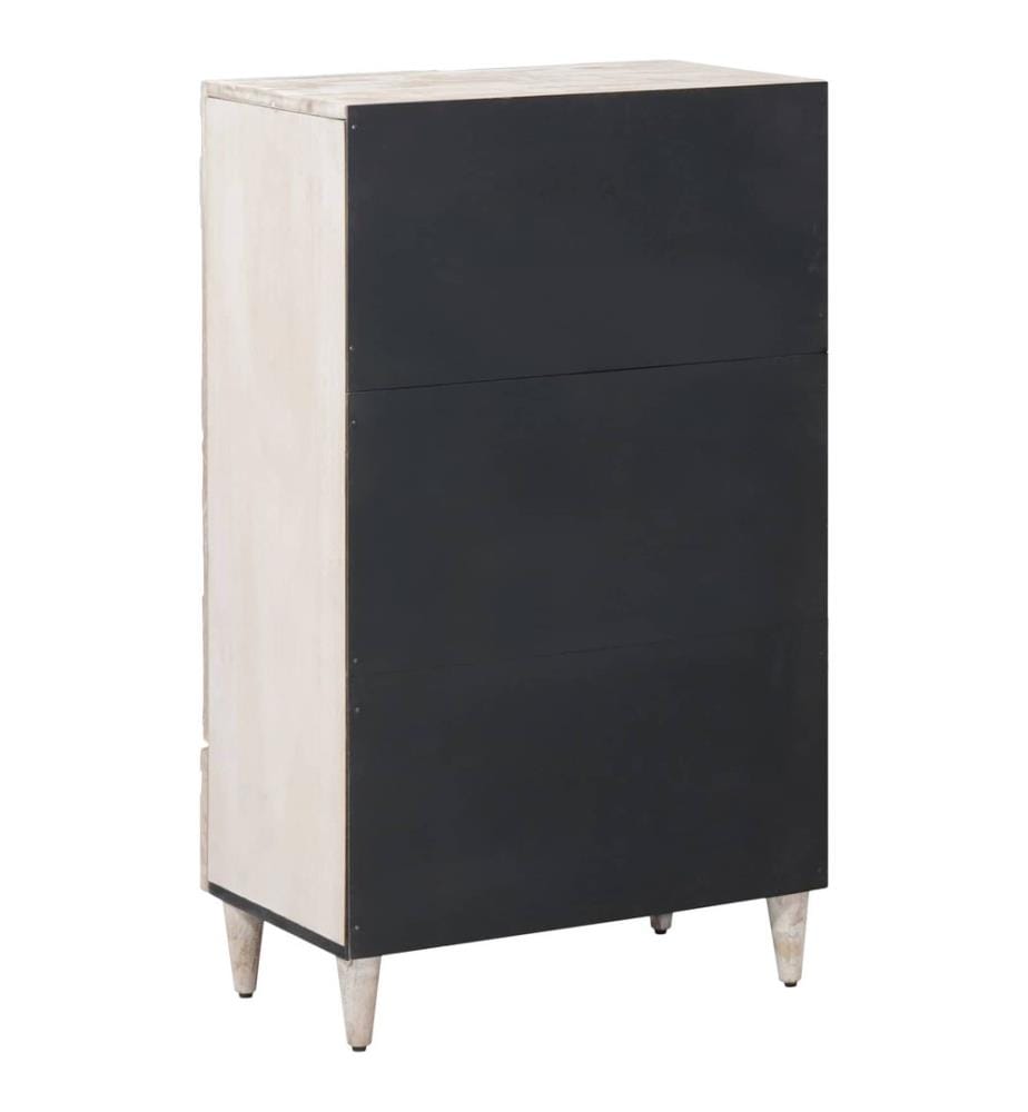 Hochschrank mit Regal Weiss 60 x 33,5 x 100 cm Massivholz Mango