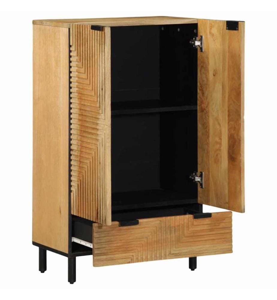 Highboard Braun 60x33x100 cm Massivholz Mango