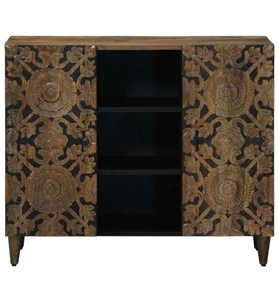 Sideboard mit Regal Braun 90 x 33,5 x 75 cm Massivholz Mango