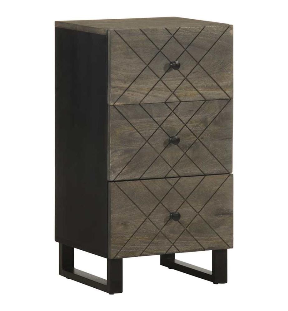Buffet noir 40x33x75 cm bois massif de manguier