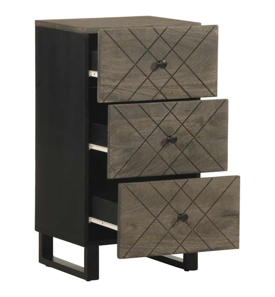 Buffet noir 40x33x75 cm bois massif de manguier