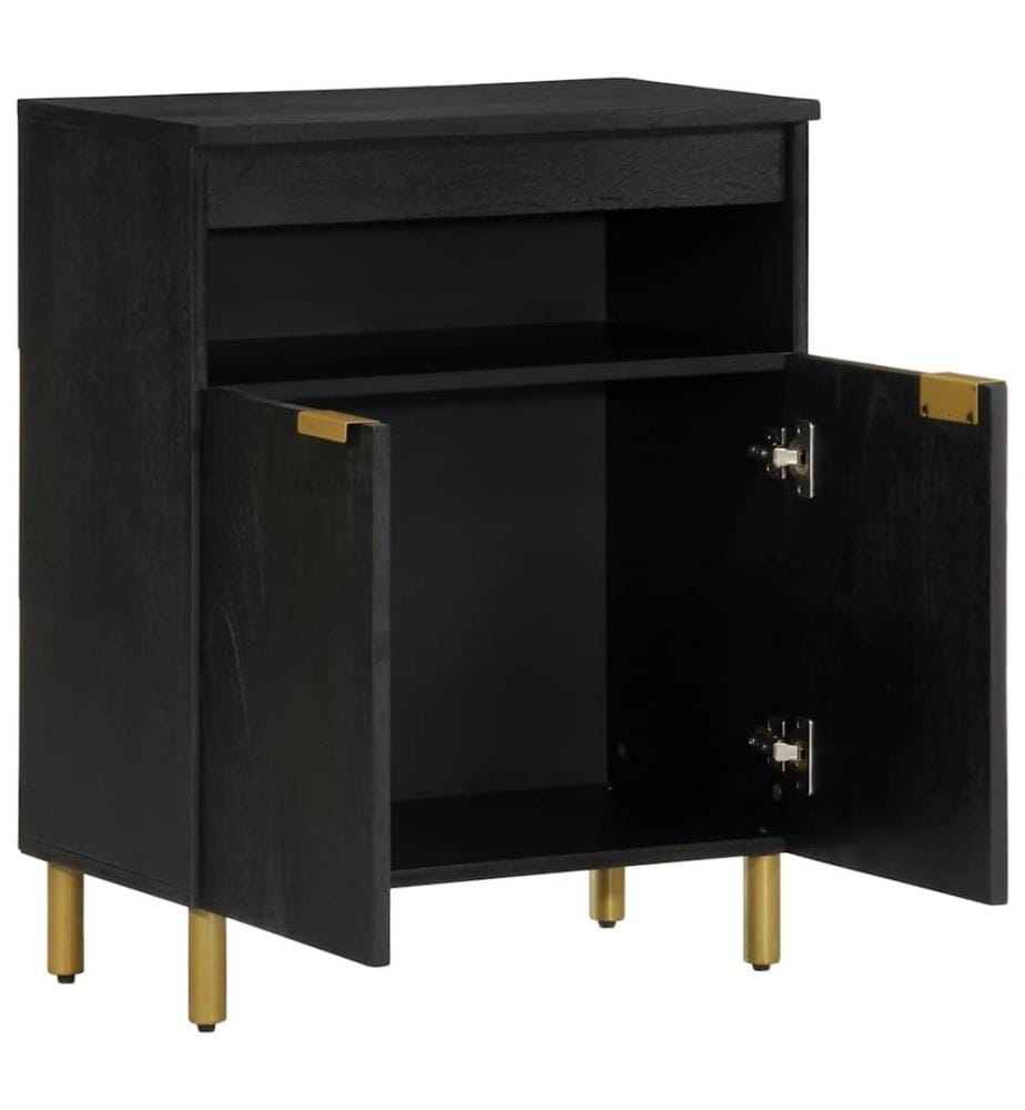 Buffet noir 60x33x75 cm bois d'ingénierie