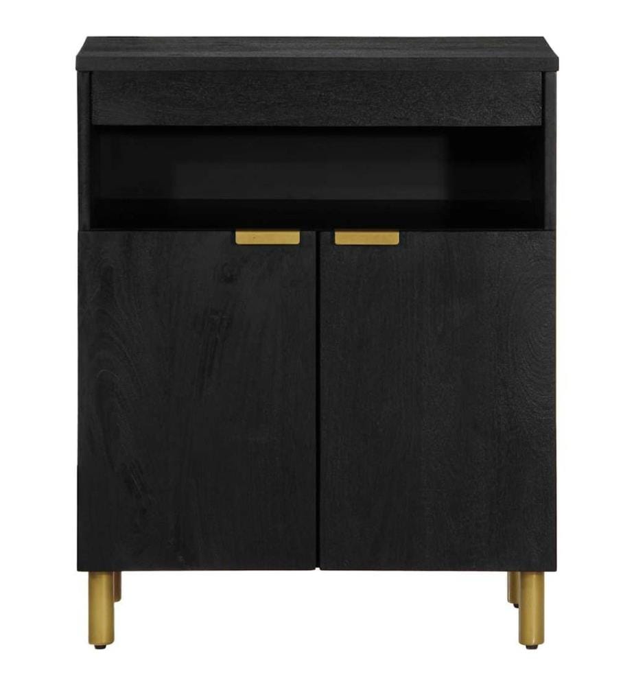 Buffet noir 60x33x75 cm bois d'ingénierie