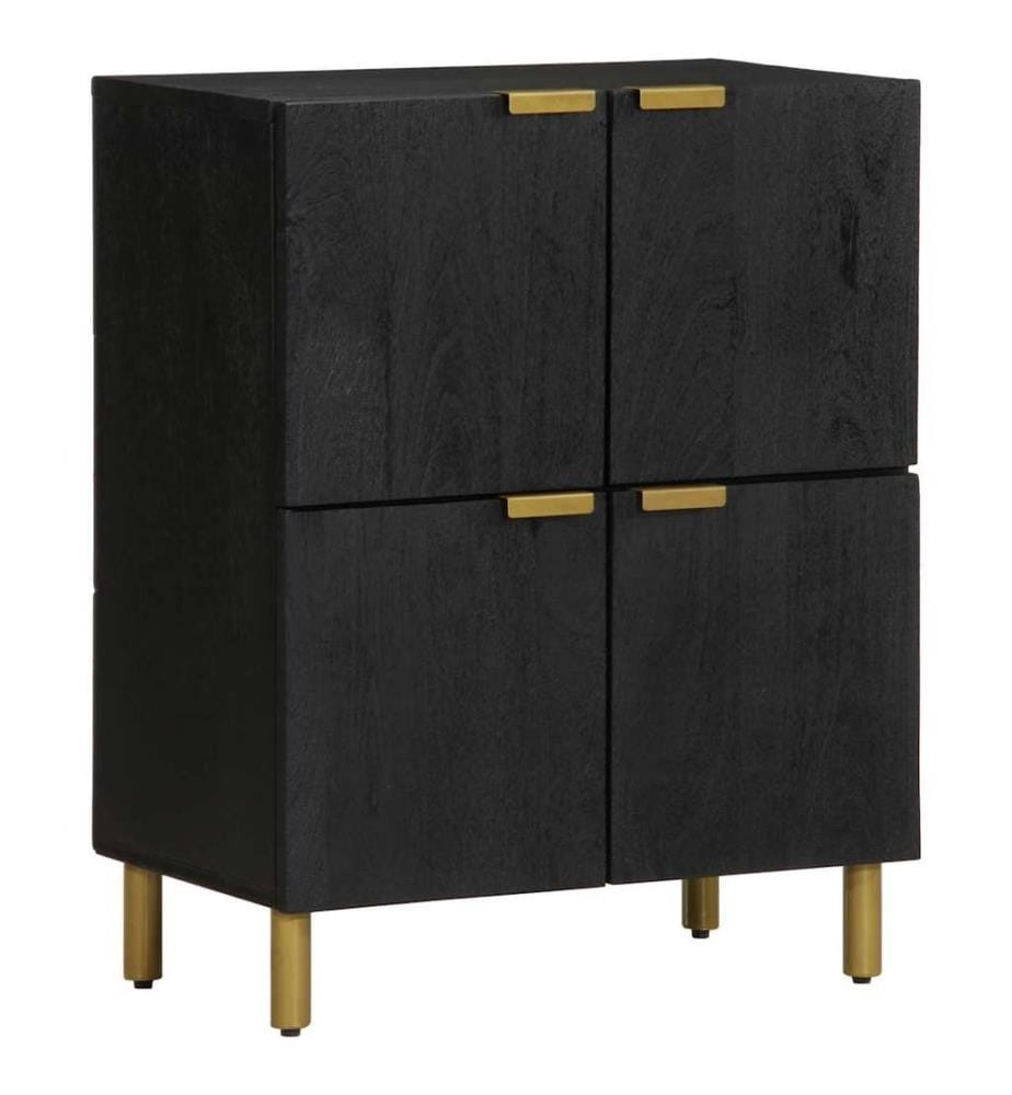 Buffet noir 60x33x75 cm bois d'ingénierie