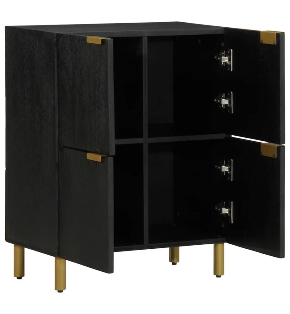 Buffet noir 60x33x75 cm bois d'ingénierie