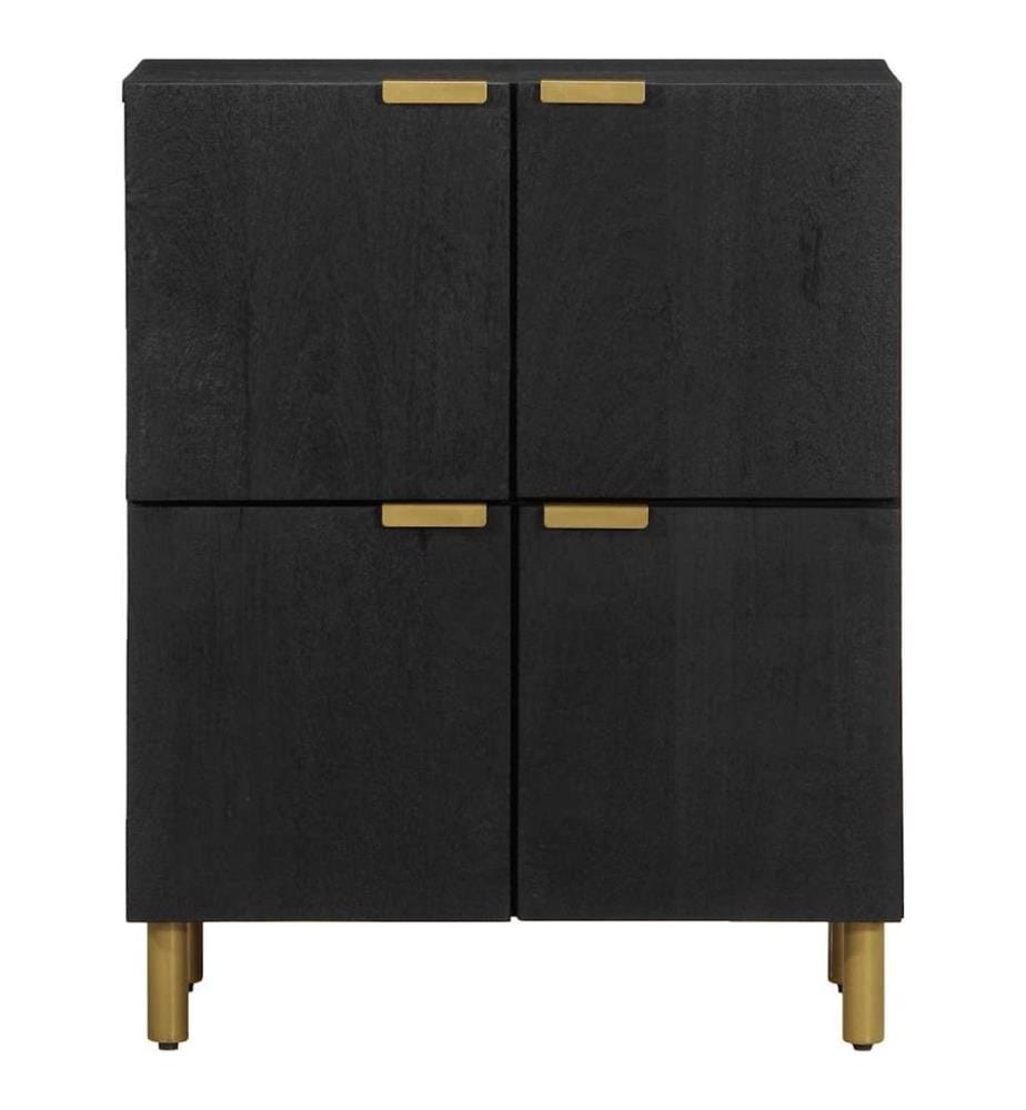 Buffet noir 60x33x75 cm bois d'ingénierie