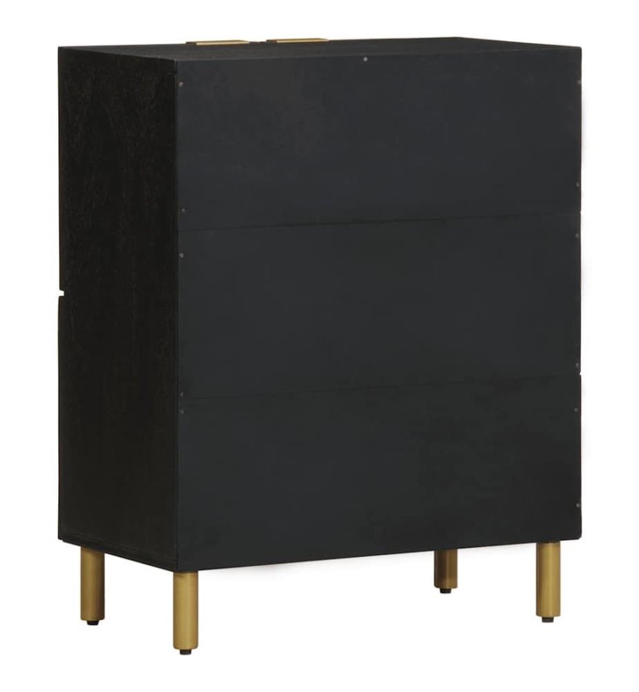 Buffet noir 60x33x75 cm bois d'ingénierie
