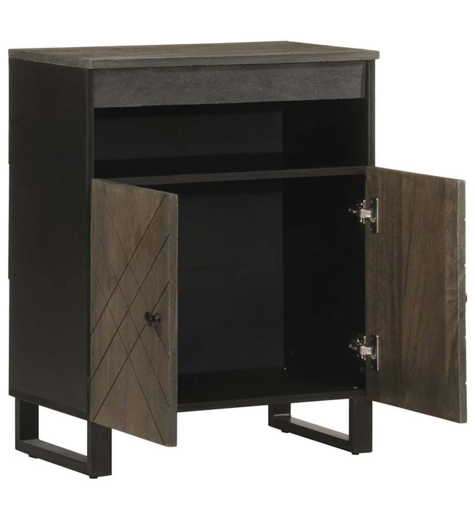 Buffet noir 60x33x75 cm bois massif de manguier