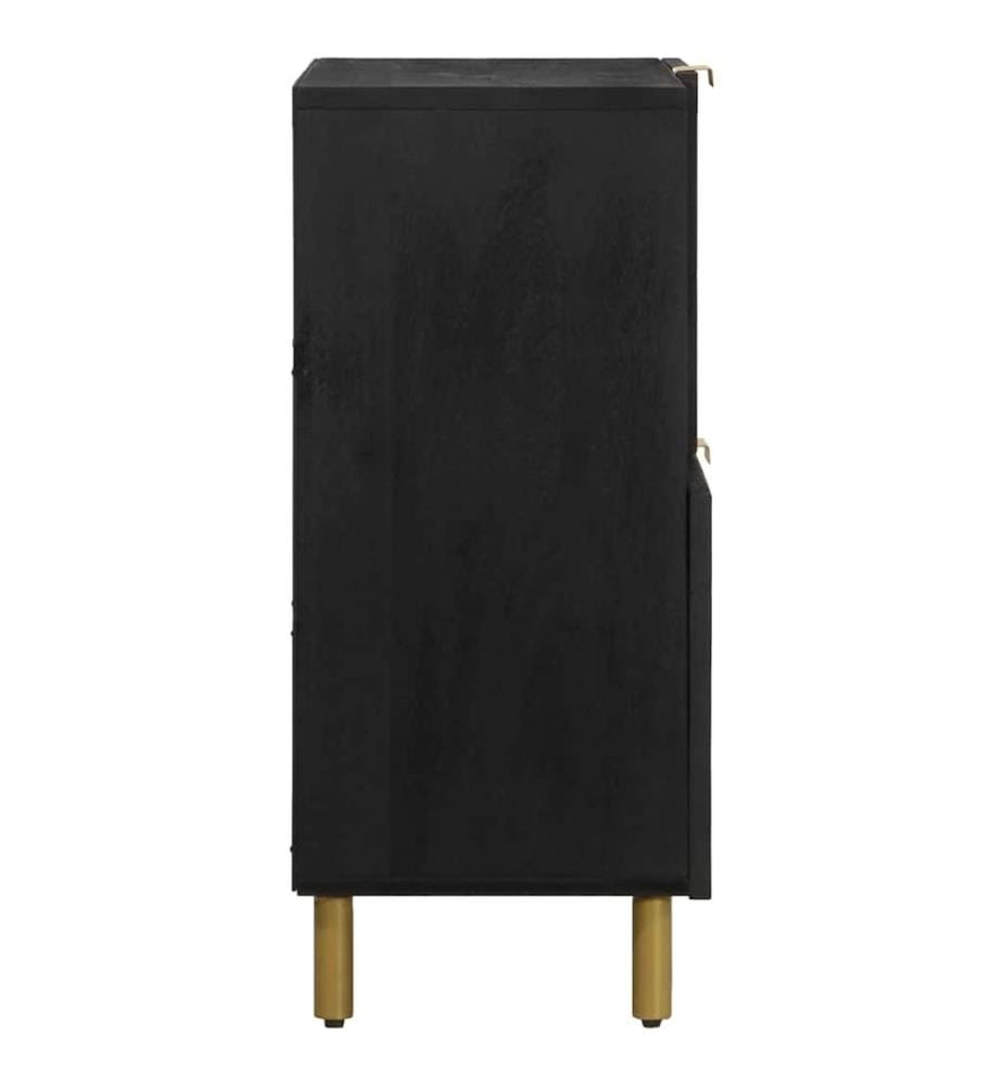 Buffet noir 80x33x75 cm bois d'ingénierie