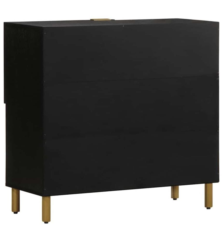 Buffet noir 80x33x75 cm bois d'ingénierie