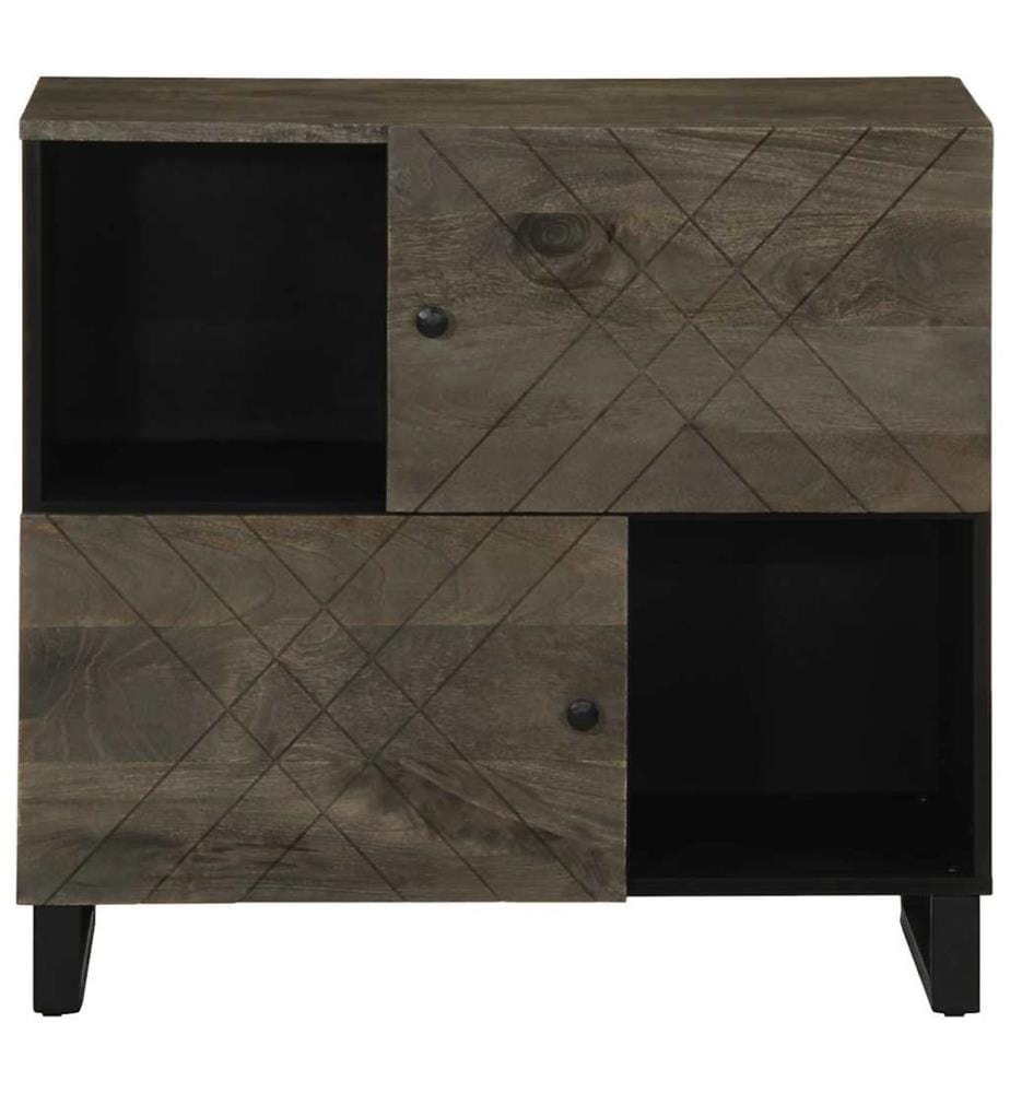 Buffet noir 80x33x75 cm bois massif de manguier