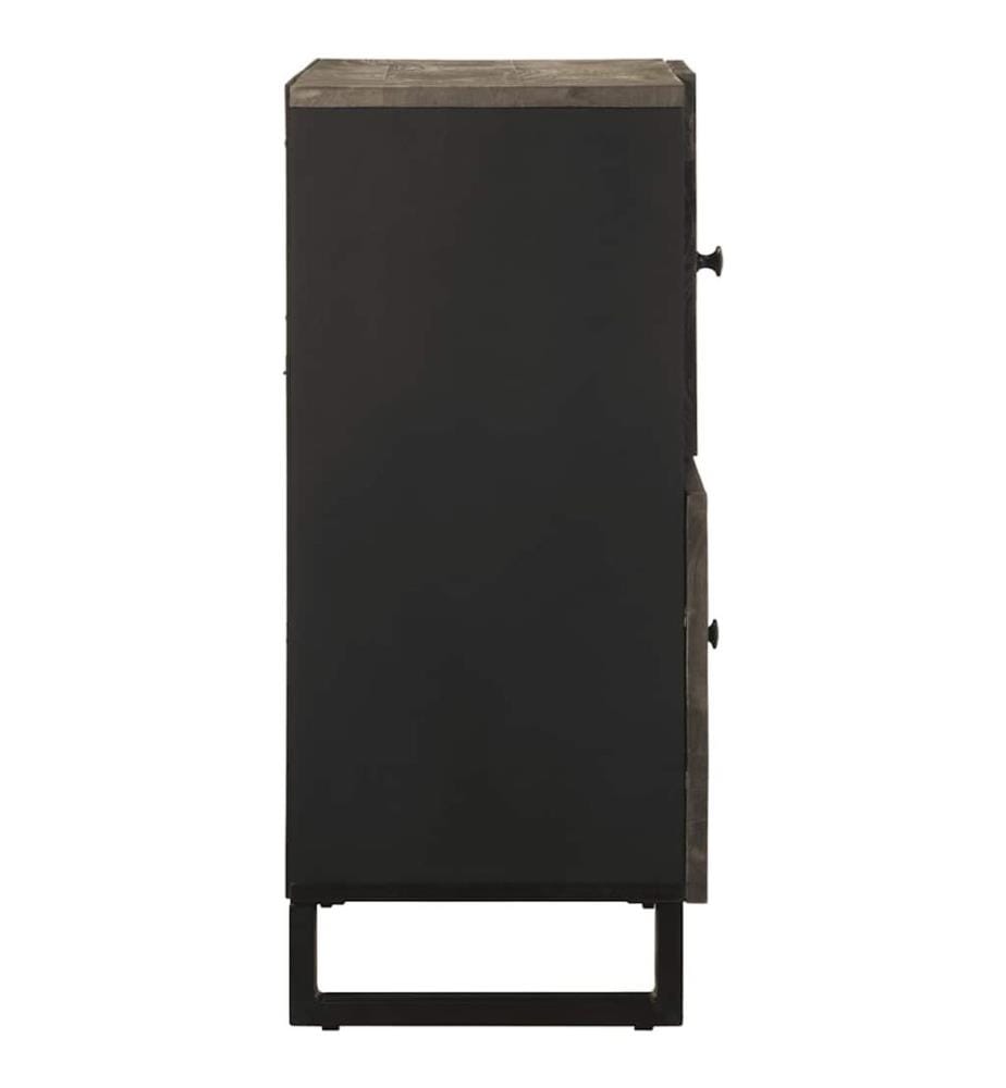 Buffet noir 80x33x75 cm bois massif de manguier