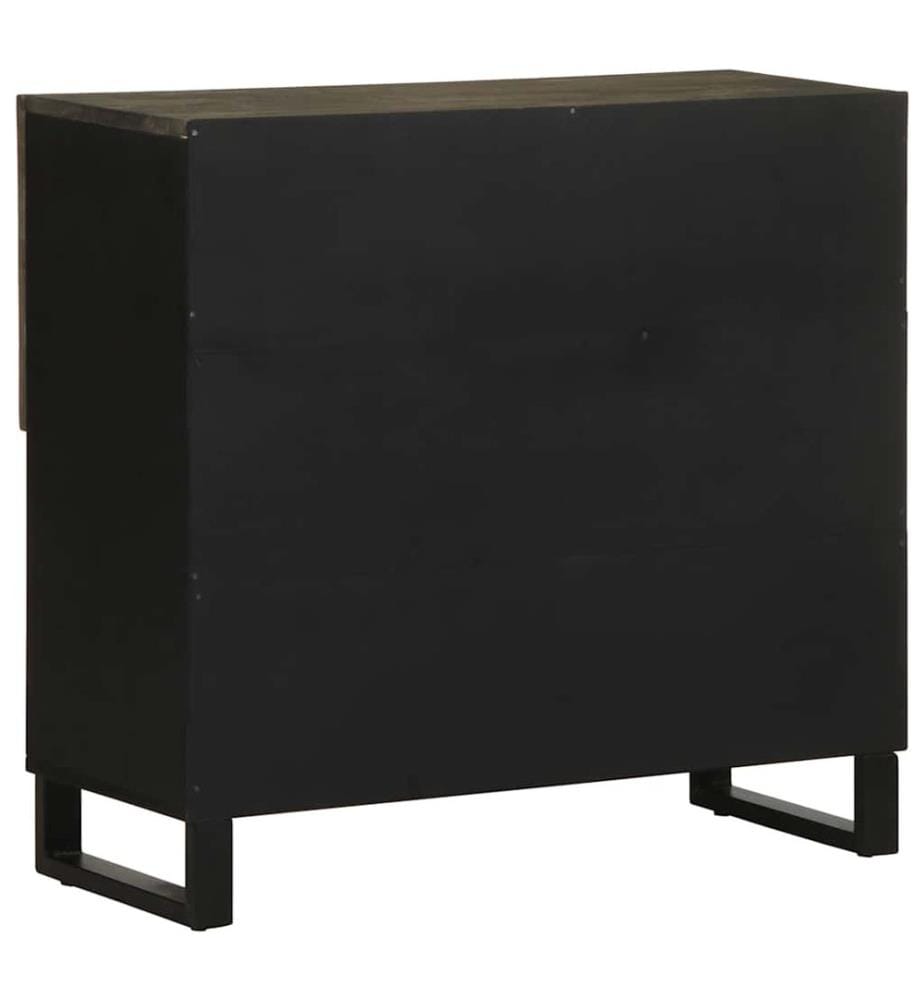 Buffet noir 80x33x75 cm bois massif de manguier