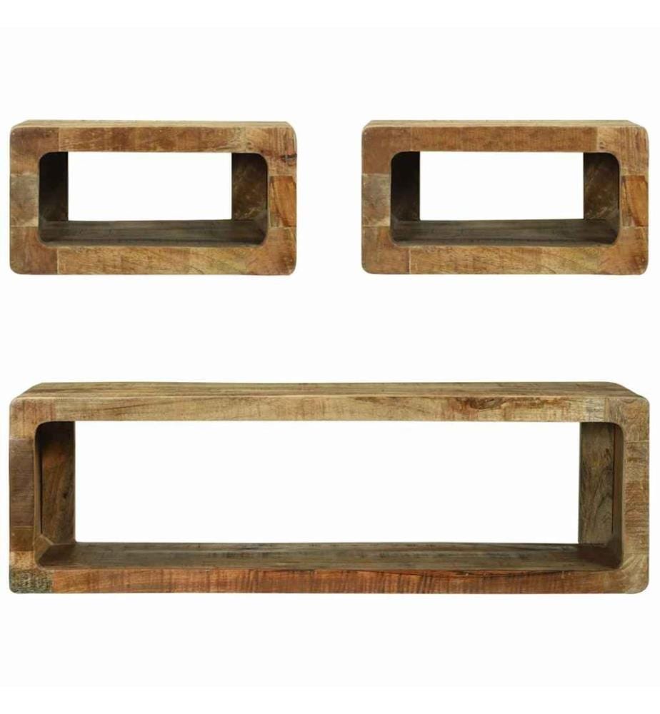 TV-Schrankset mit Regal 3 pcs Braun Massivholz Mango