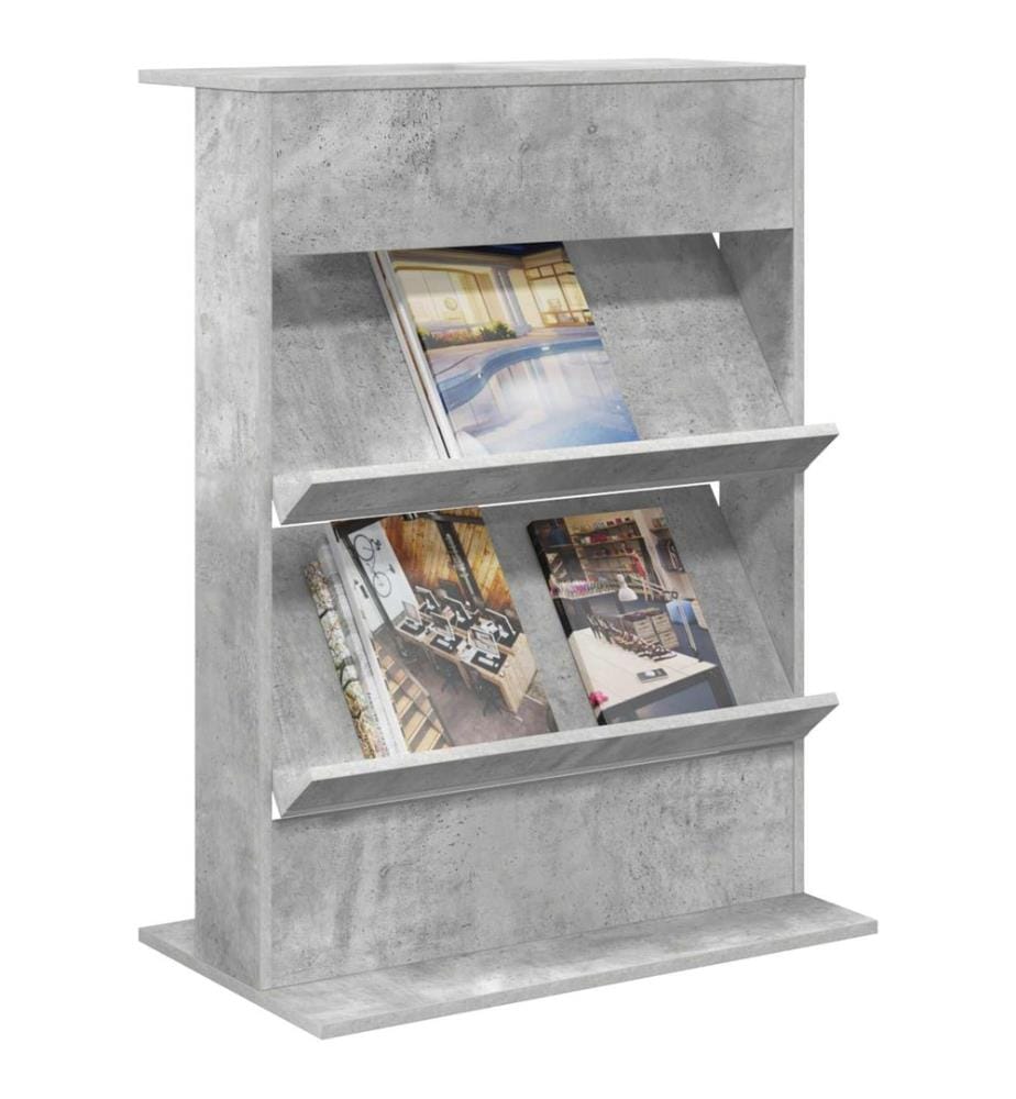 Magazinregal mit Regal Beton Grau 70 x 41 x 96 cm Holzwerkstoff