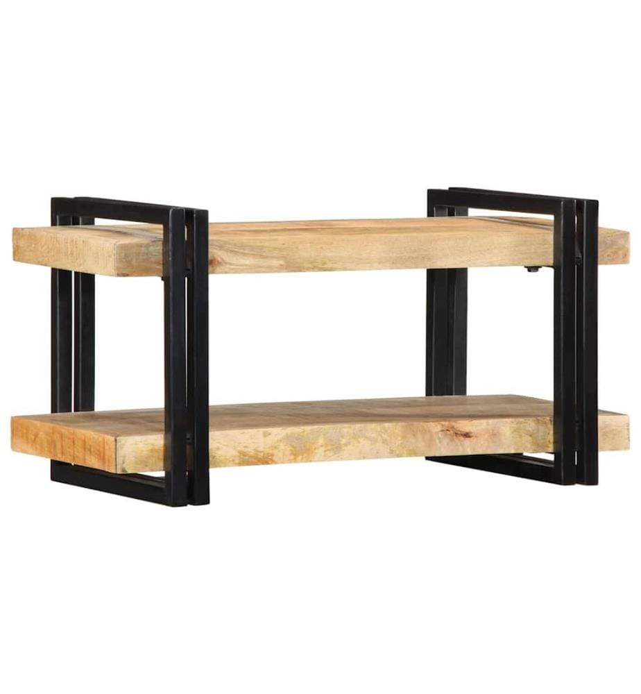 Wandregal 70x33x35 cm Raues Massivholz Mango