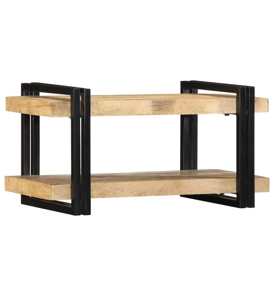 Wandregal 70x33x35 cm Raues Massivholz Mango
