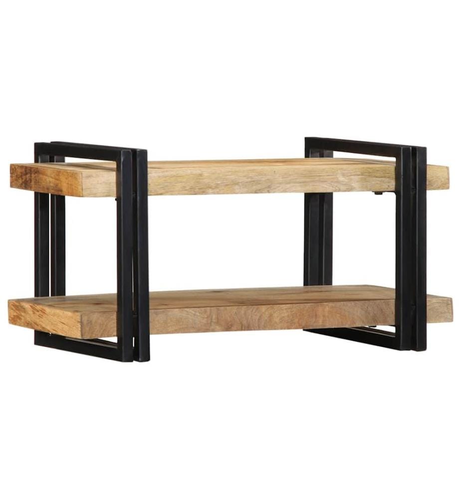 Wandregal 70x33x35 cm Raues Massivholz Mango