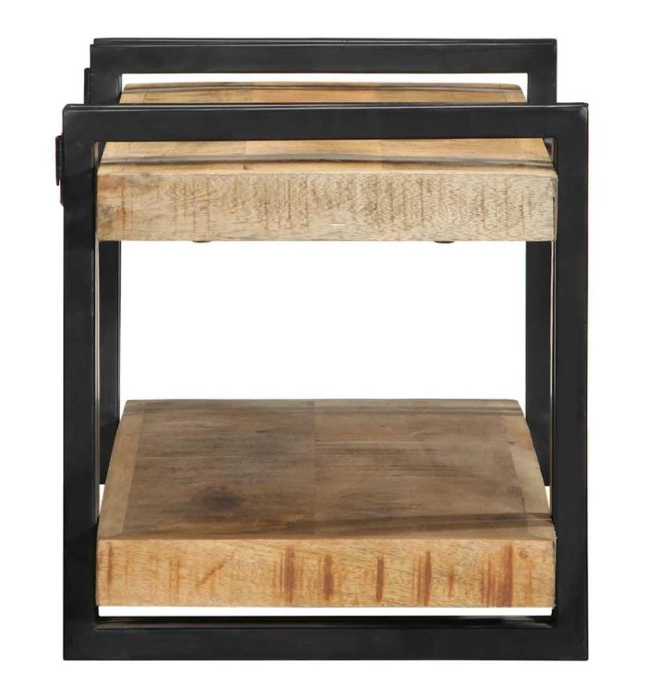 Wandregal 70x33x35 cm Raues Massivholz Mango