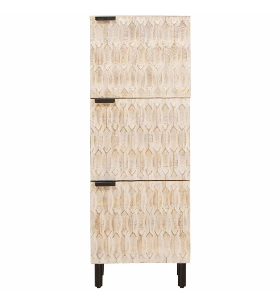 Haut Armoire avec porte Finition Lavage Blanc 40 x 33 x 110 cm