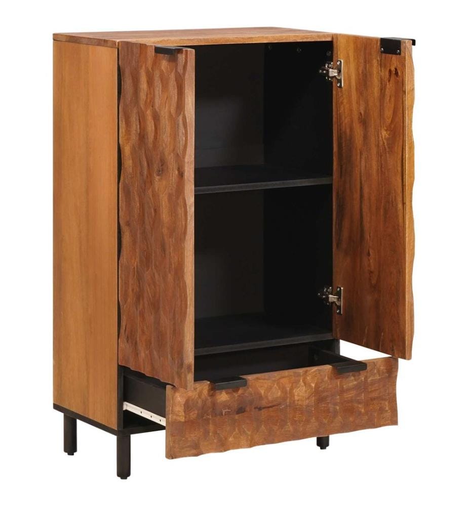 Haut Armoire avec tiroir Finition Acacia Brun 60 x 33 x 100 cm