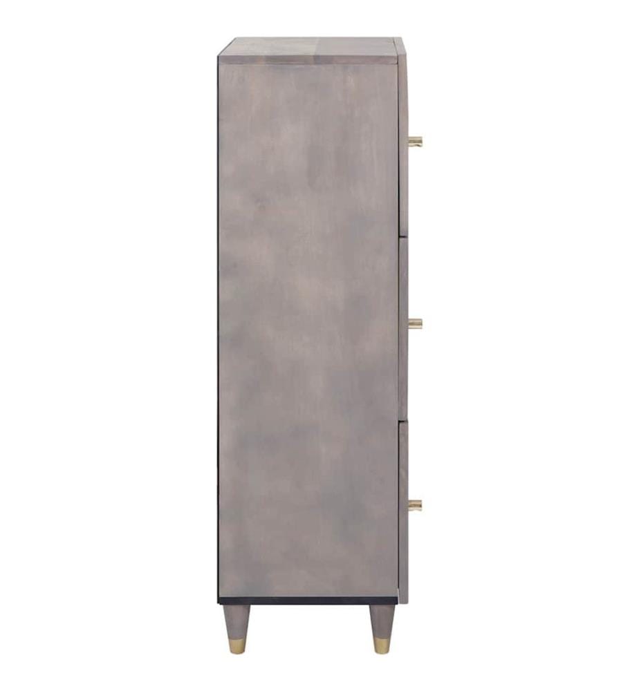 Haut Armoire Gris et or 40 x 33 x 110 cm Bois de mangue massif