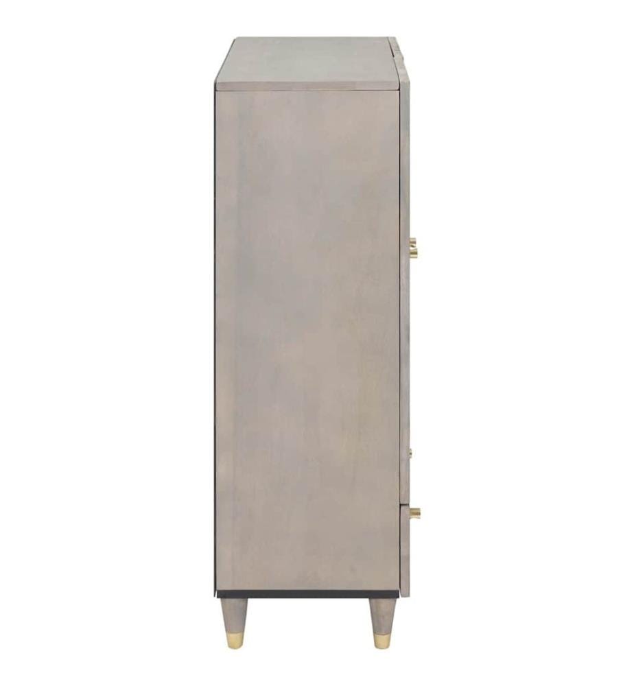 Haut Armoire Gris et or 60 x 33 x 100 cm Bois de mangue massif