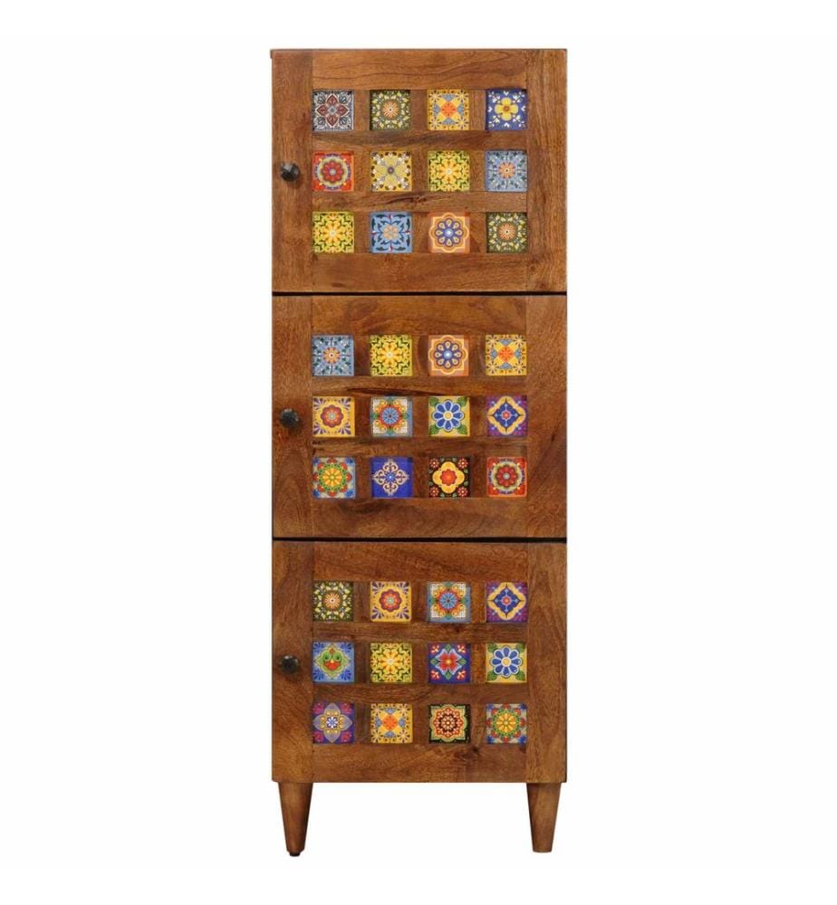Haut Armoire Noyer 40 x 33 x 110 cm Bois de mangue massif