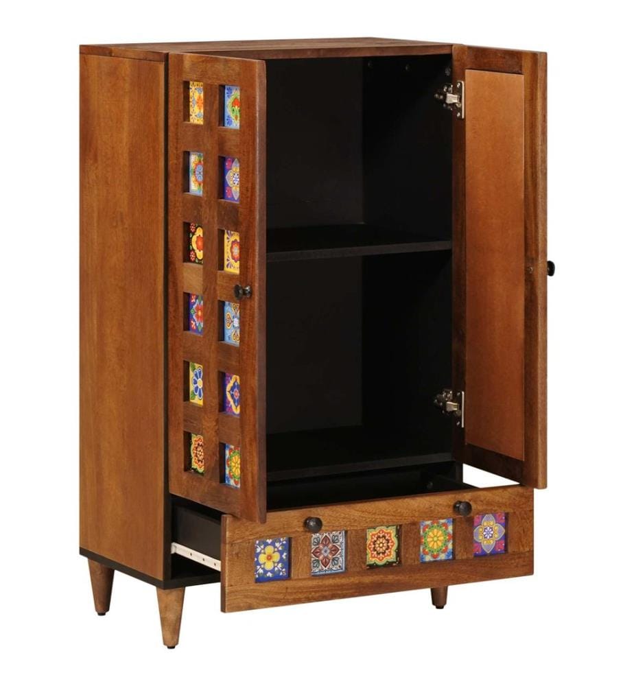 Haut Armoire Noyer 60 x 33,5 x 100 cm Bois de mangue massif