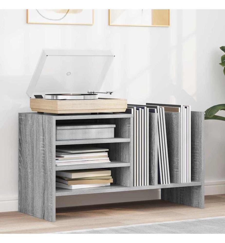Schallplattenschrank mit Regal Graues Sonoma 78,5 x 35 x 45 cm