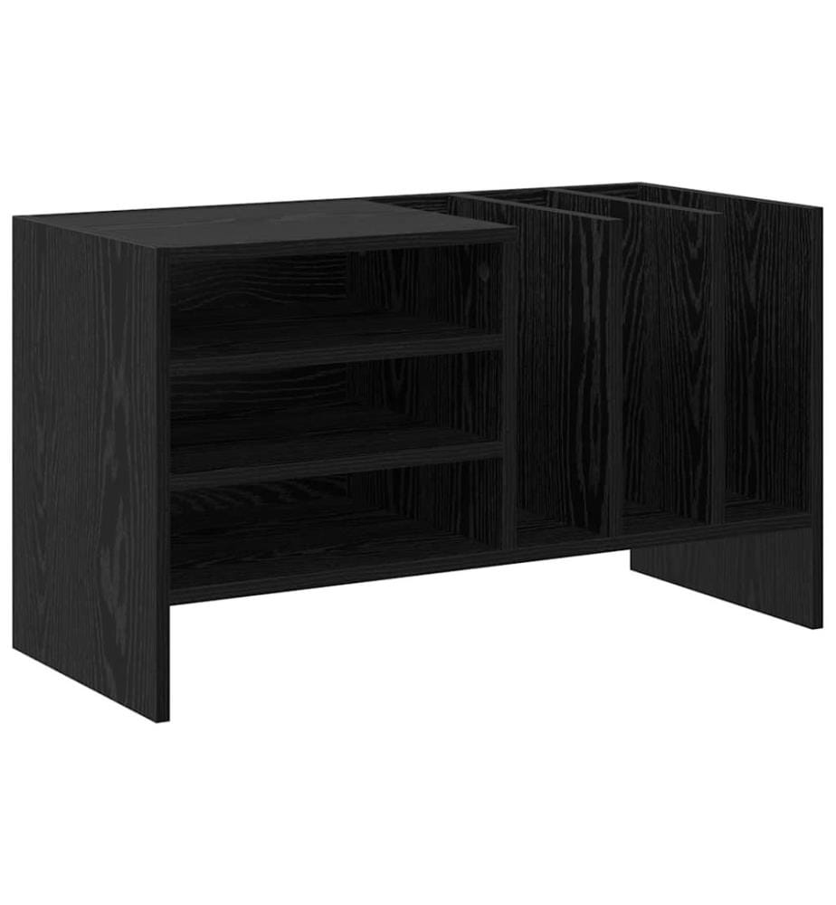Schallplattenschrank Schwarz Eichen-Optik 78,5 x 35 x 45 cm