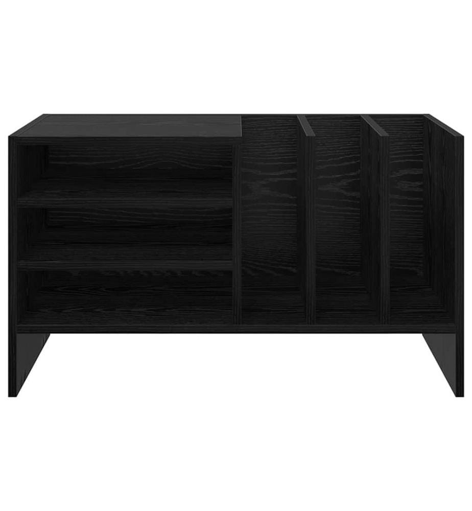 Schallplattenschrank Schwarz Eichen-Optik 78,5 x 35 x 45 cm