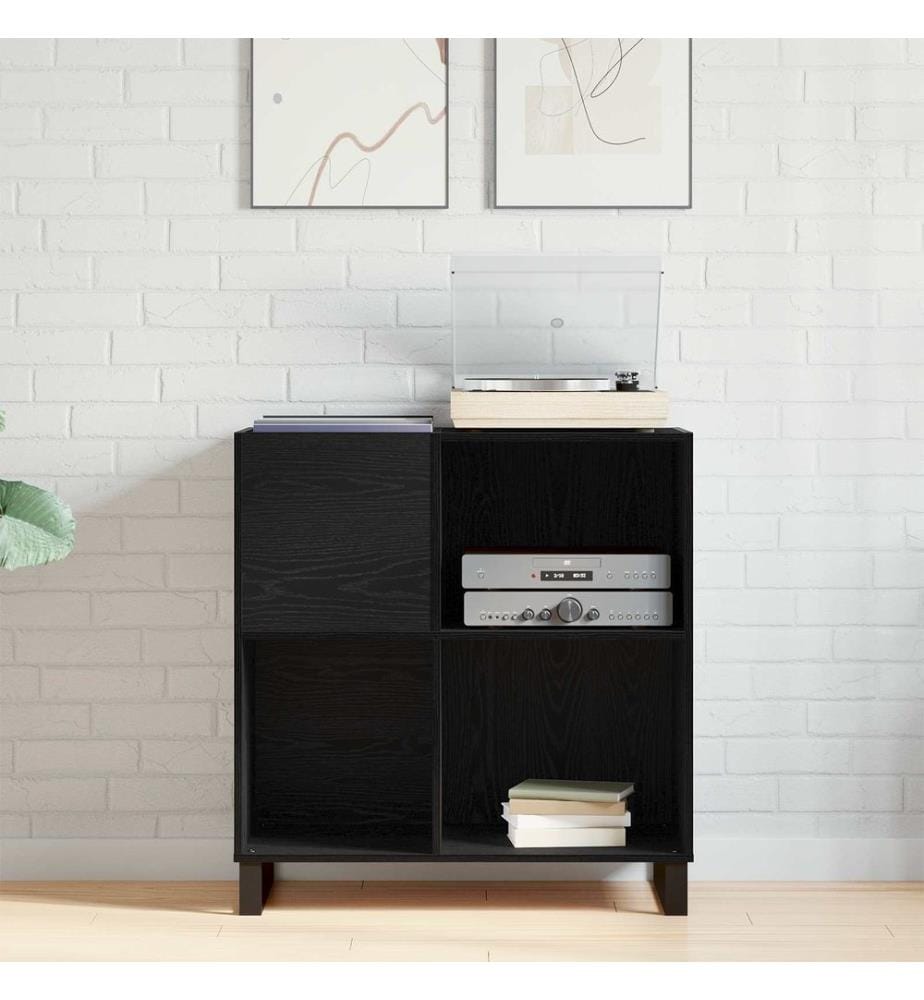 Meuble à vinyles Chêne noir 85 x 38 x 89 cm Bois d'ingénierie