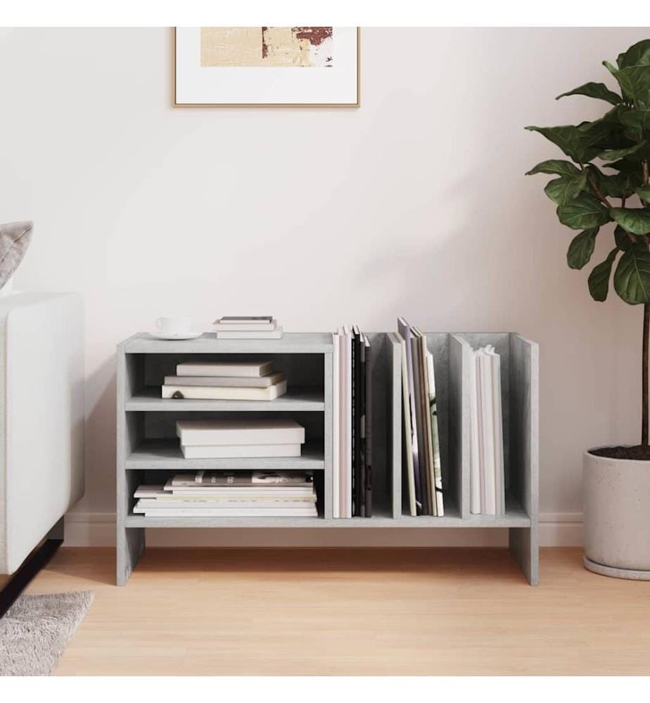 Meuble à vinyles Gris béton 78,5 x 35 x 45 cm Bois d'ingénierie