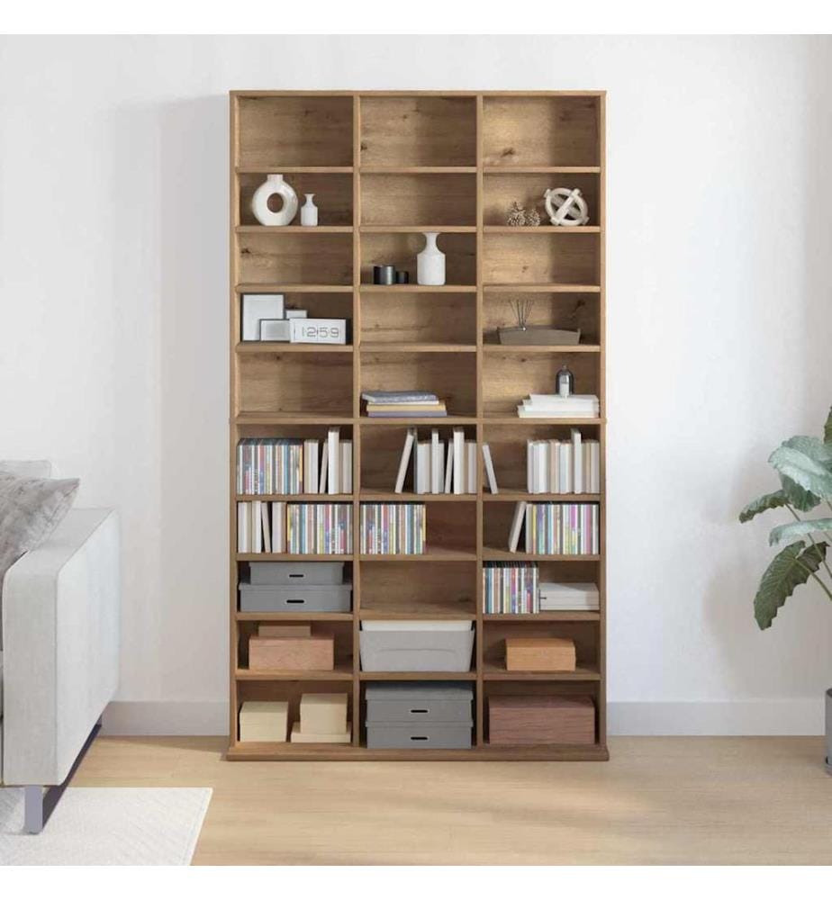 Meuble CD Chêne artisanal 101 x 23 x 177,5 cm Bois d'ingénierie