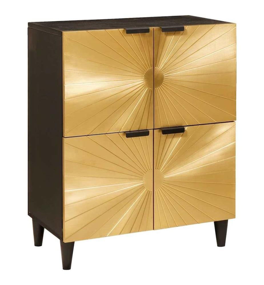 Meuble d'appoint avec stockage Noir et or 60 x 33,5 x 75 cm