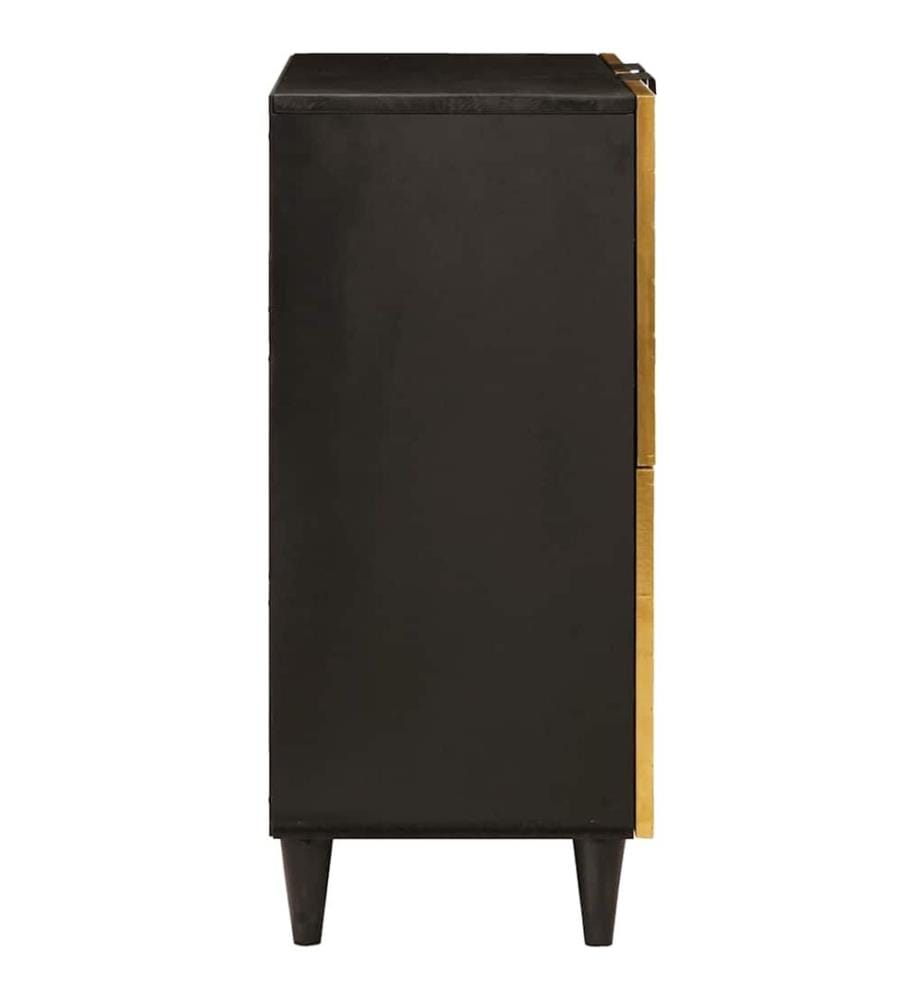 Meuble d'appoint avec stockage Noir et or 60 x 33,5 x 75 cm