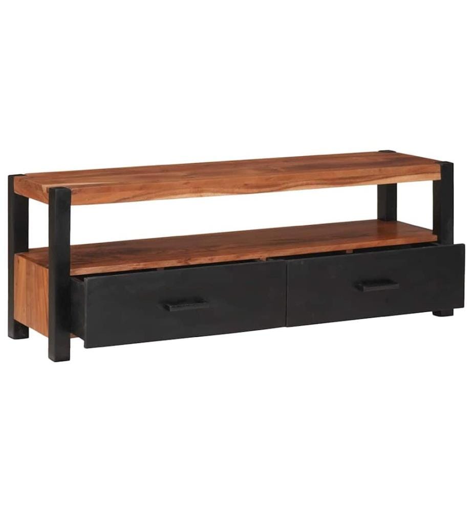 Medienmöbel mit Regal Braun 110 x 30 x 40 cm Massivholz Akazie