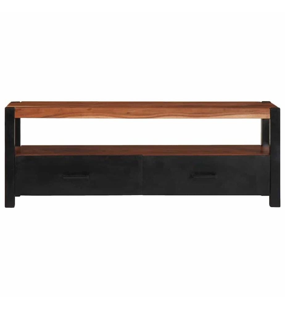 Medienmöbel mit Regal Braun 110 x 30 x 40 cm Massivholz Akazie