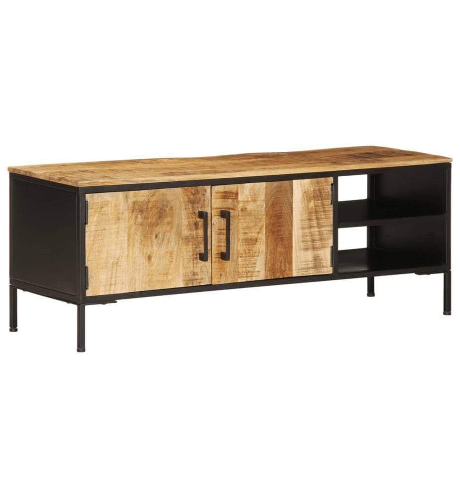 Meuble TV 110x35x40 cm bois massif de manguier brut