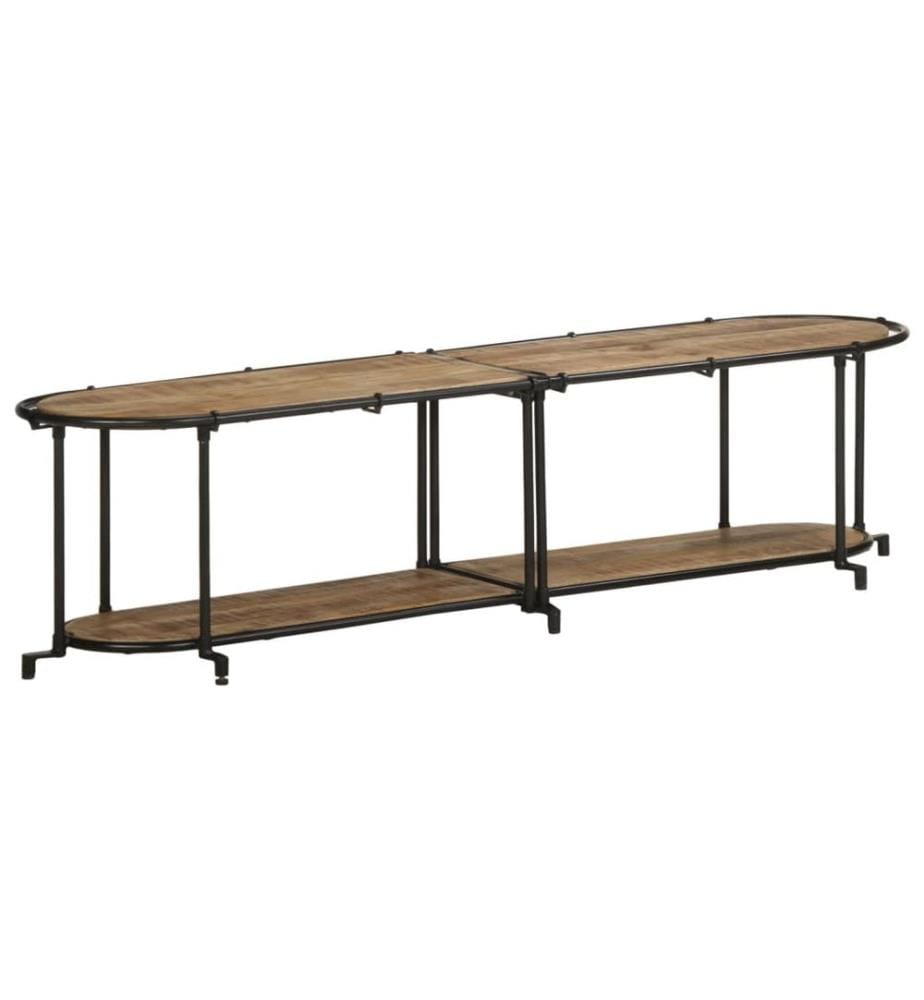Meuble TV 160x42x40 cm bois massif de manguier brut