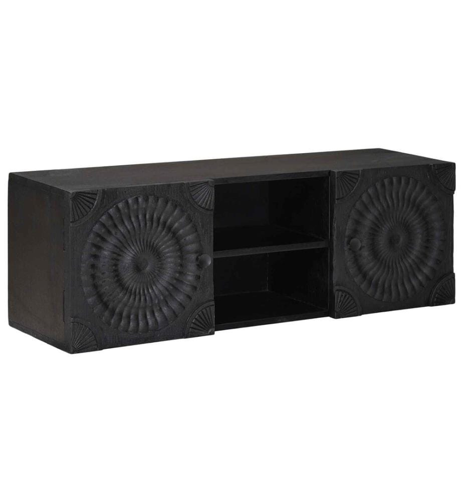 TV-Schränk mit Regal mit Speicher Schwarz 105 x 30 x 35 cm