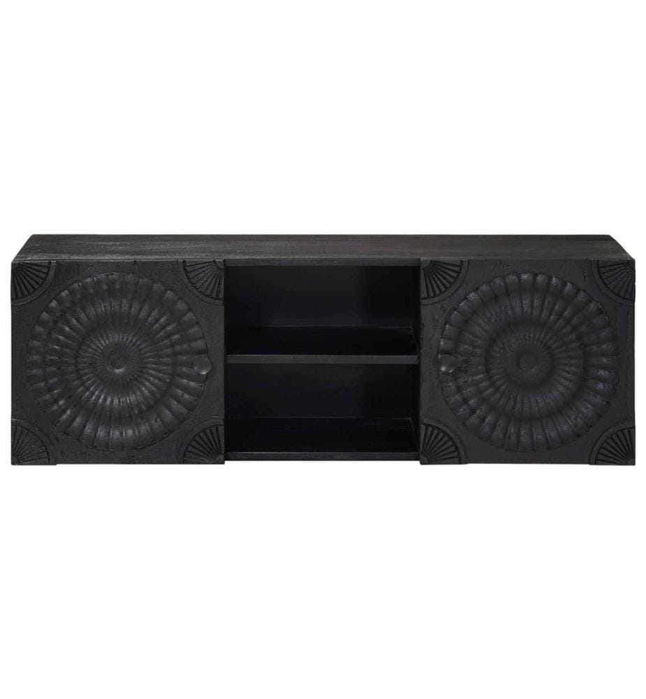TV-Schränk mit Regal mit Speicher Schwarz 105 x 30 x 35 cm