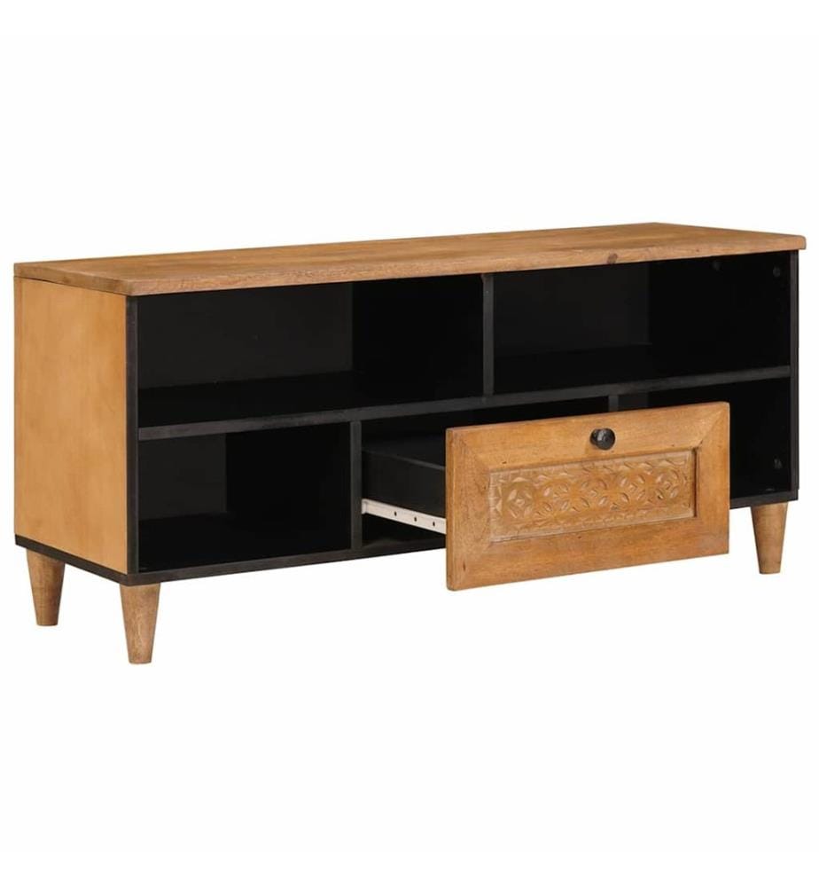 Meuble TV avec tiroir 100 x 33 x 46 cm Bois de mangue massif