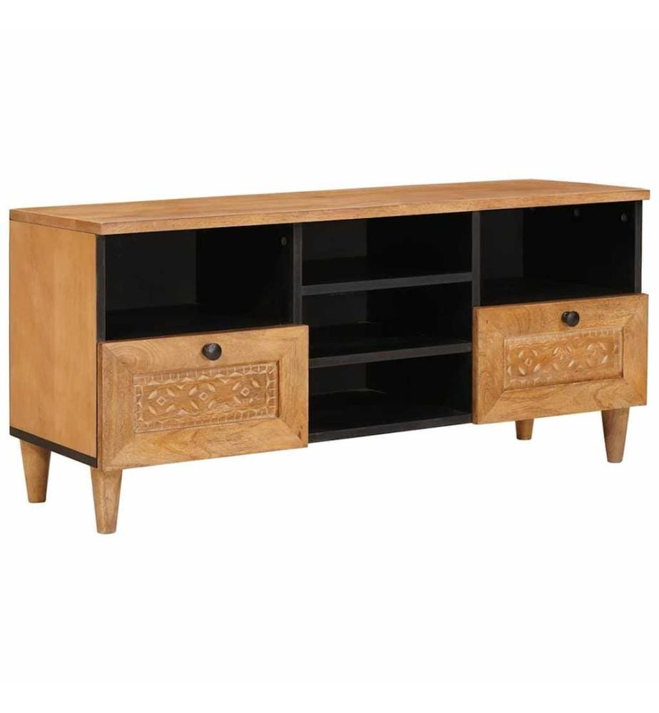 TV-Schränk mit Schubladen 100 x 33 x 46 cm Massivholz Mango