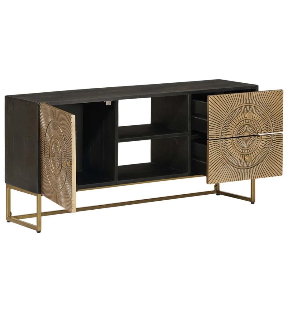 TV-Schränk mit Schubladen mit Regal Messing 105 x 30 x 50 cm